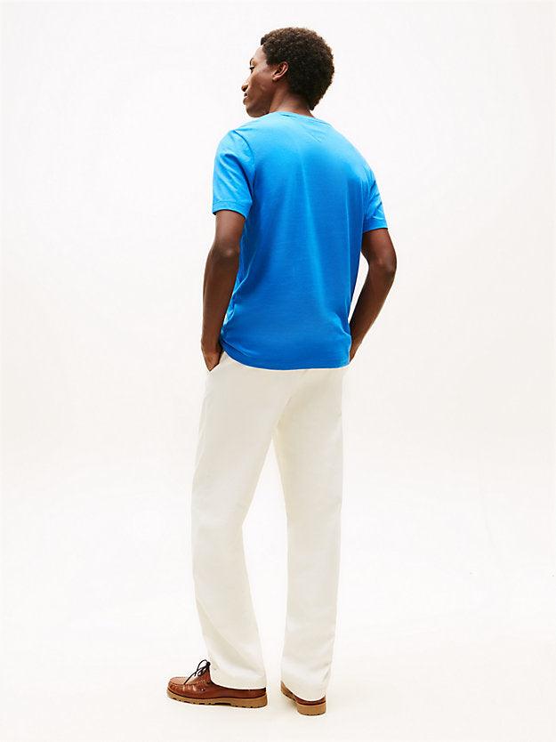 Flag Embroidery Jersey Crew Neck T-Shirt