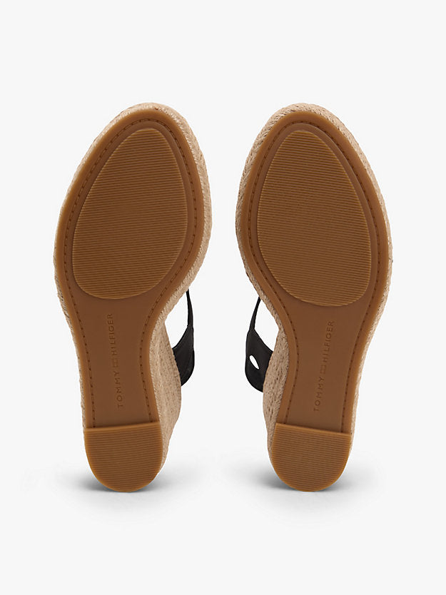 Satin Monogram Wedge Espadrilles