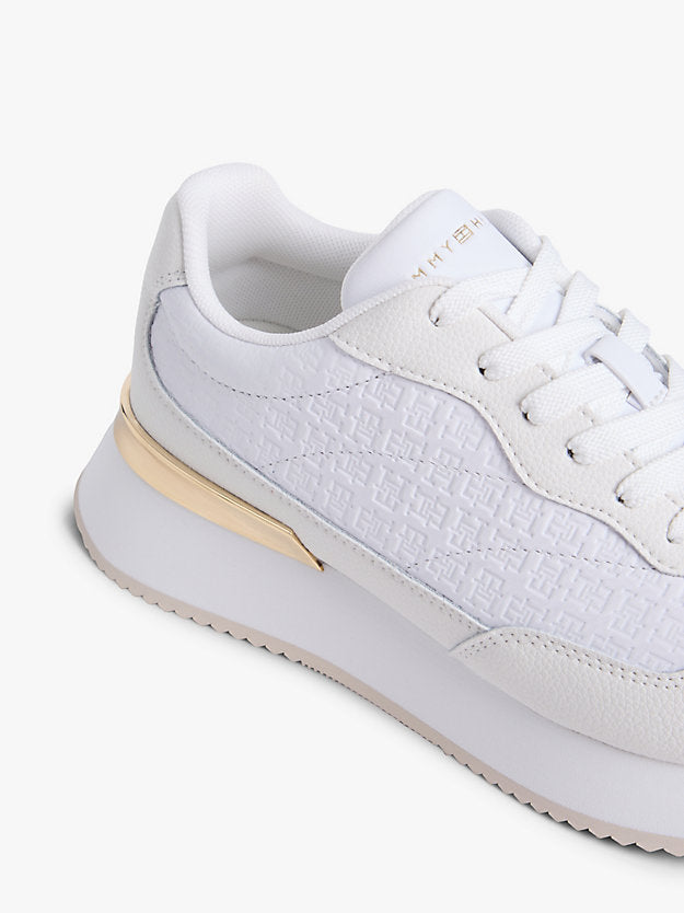 Monogram Leather Mixed Texture Trainers