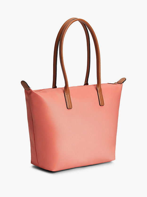 Monogram Contrast Handle Tote Bag