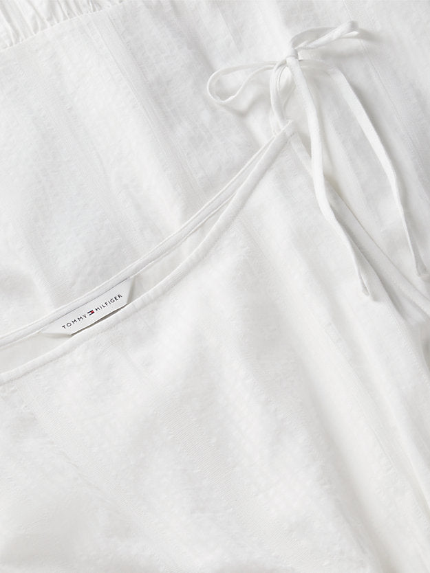 Self-Tie Strap Smock Midi Dress