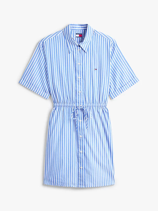 Stripe Relaxed Poplin Mini Shirt Dress