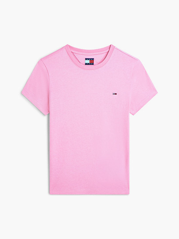 Flag Embroidery Slim Crew Neck T-Shirt