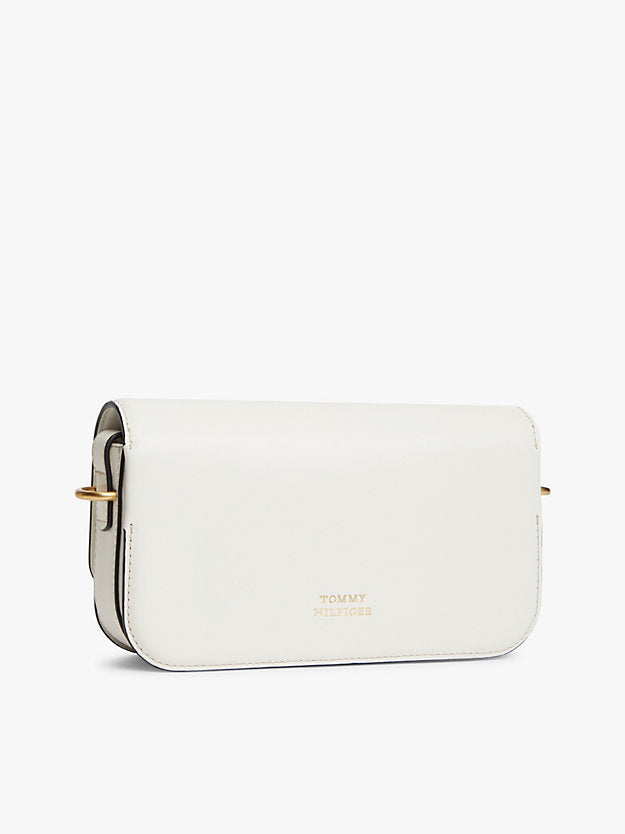 Leather Flap Logo Plaque Crossbody Bag
