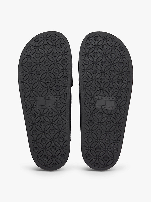 Denim Crossover Strap Lightweight Slides