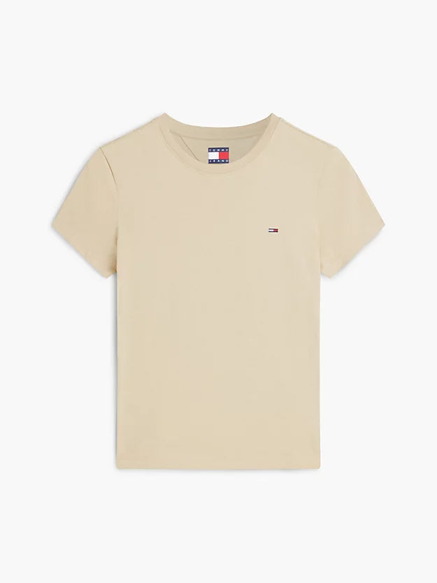 Flag Embroidery Slim Crew Neck T-Shirt