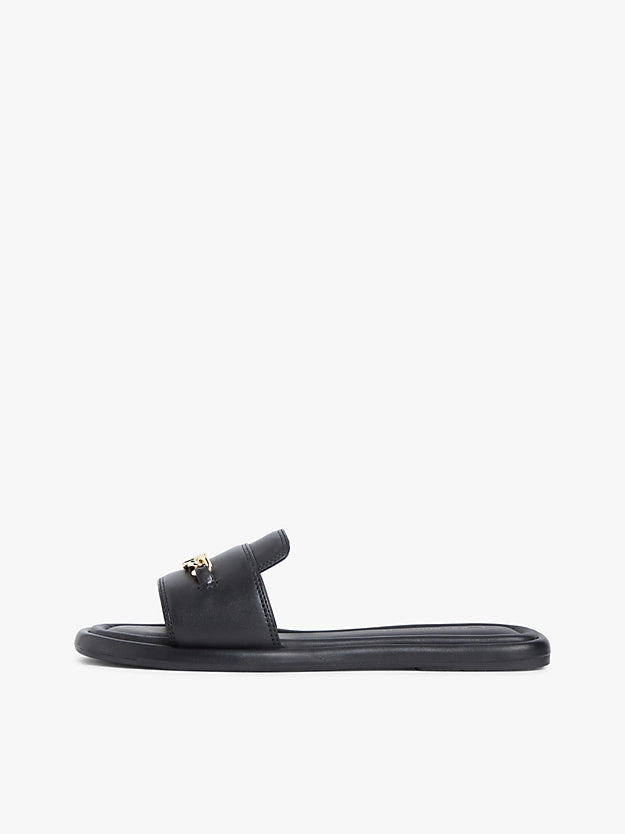 Monogram Horsebit Flat Leather Mules