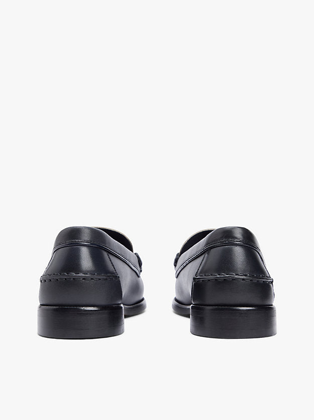 Leather Debossed Logo Loafers