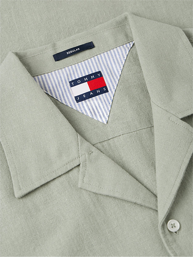 Regular Fit Linen Blend Short Sleeve Shirt
