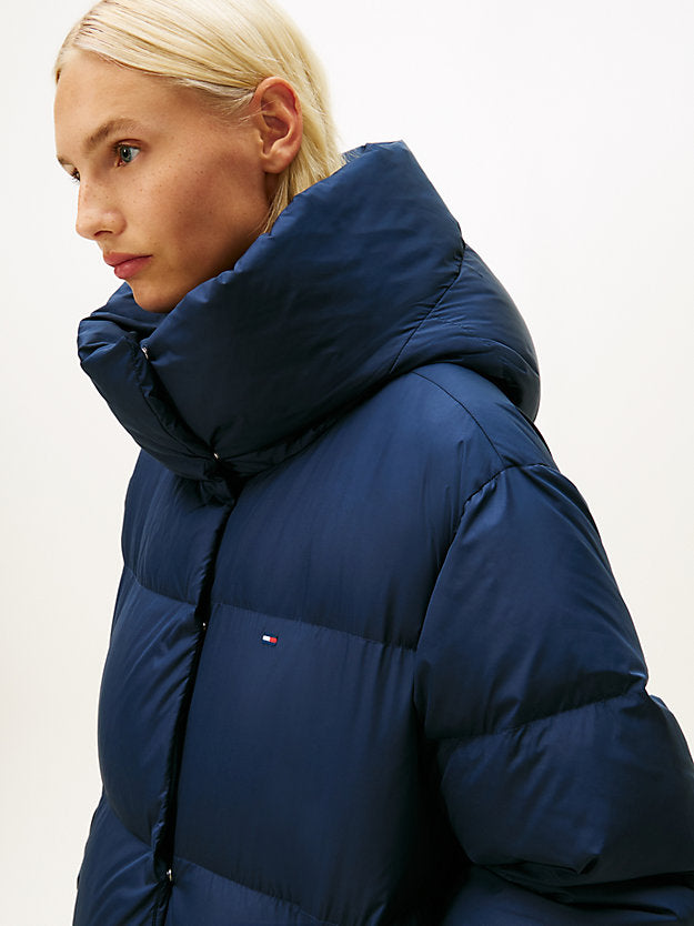 Water Repellent Down Longline Wrap Coat