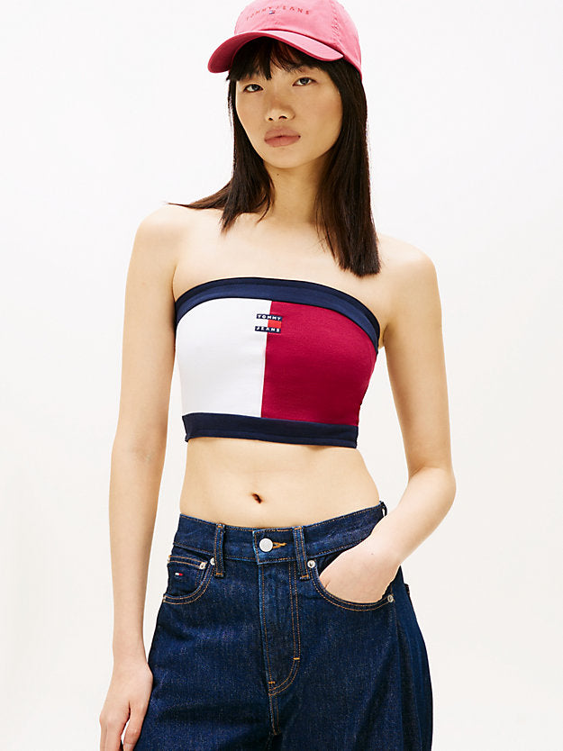 Badge Slim Colour-Blocked Tube Top