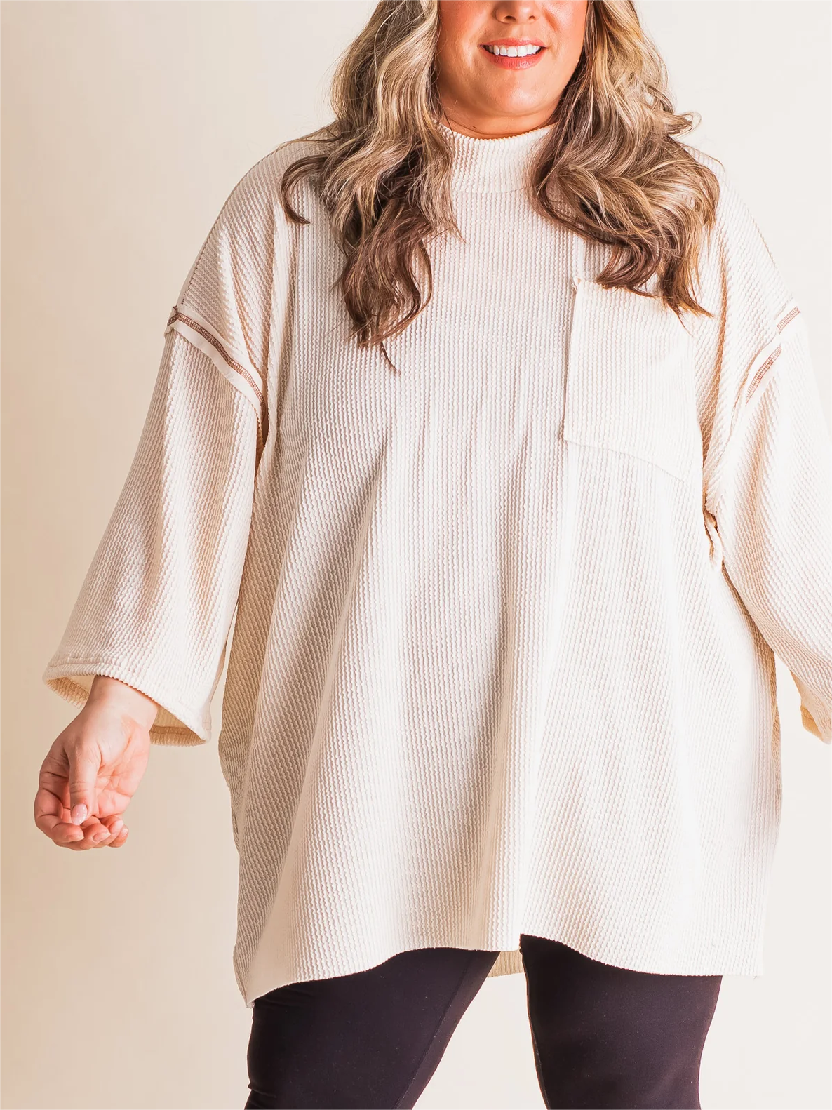 2024 Neues Oversize Rollkragen-Rippstrick-Tunika (2 kaufen, kostenloser Versand)