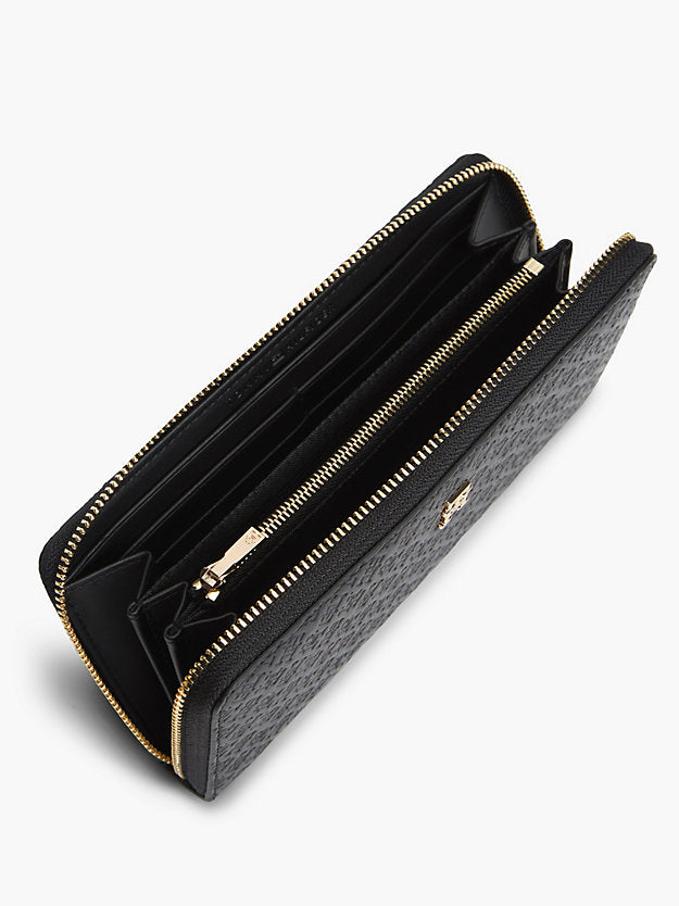 Debossed Zip-Around Wallet