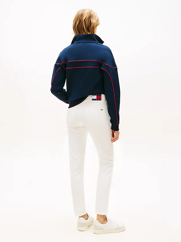 Mid Rise Slim White Jeans