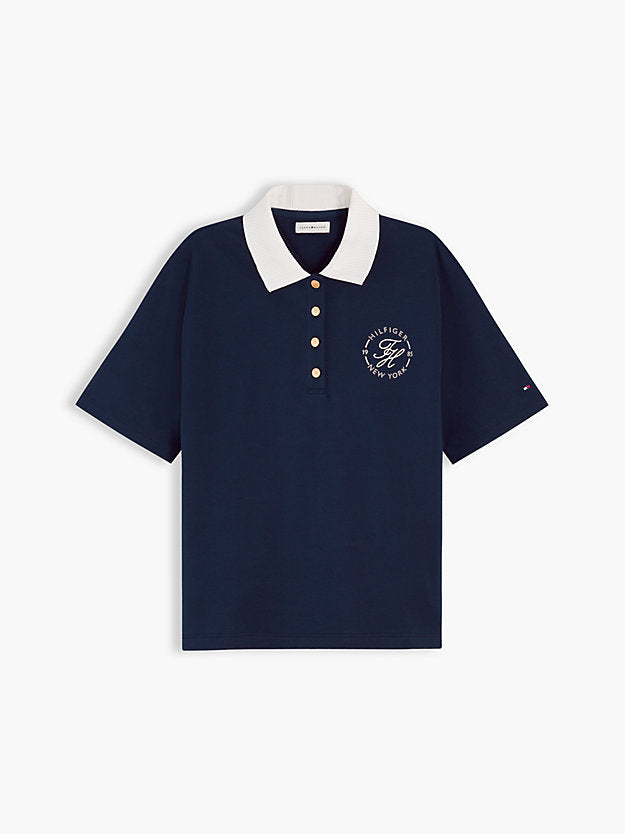 Regular Fit Gold-Tone Button Polo Shirt
