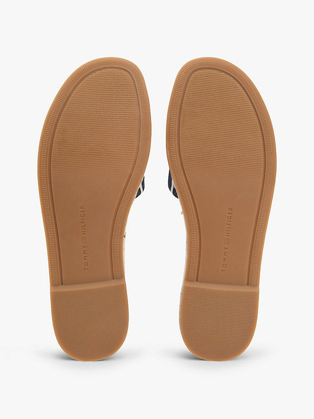 Canvas Monogram Stripe Espadrille Mules