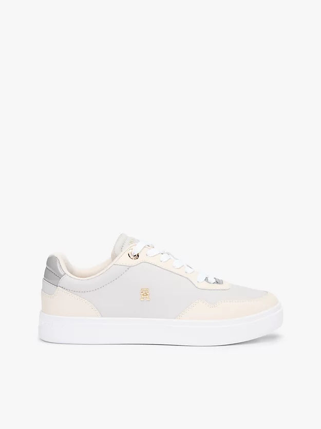 Leather Mixed Texture Cupsole Trainers