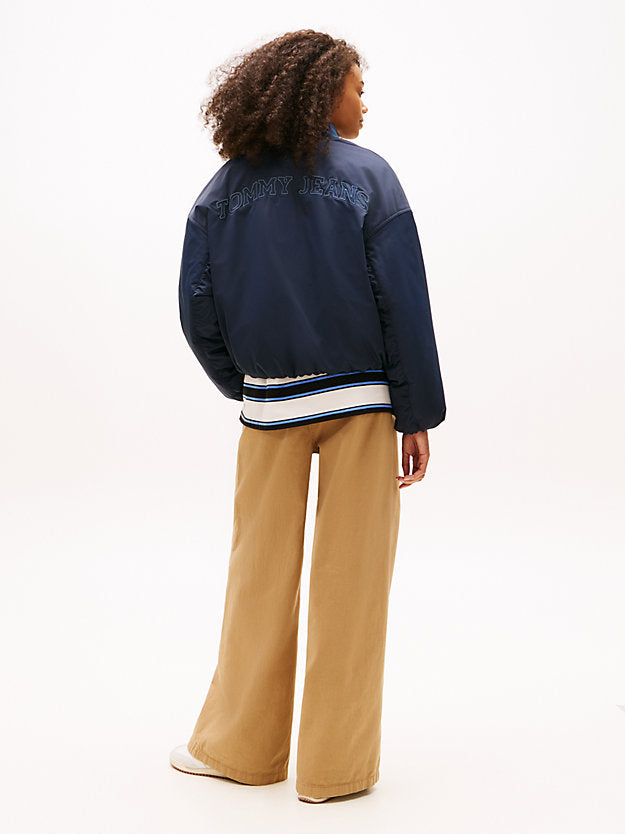 Back Logo Embroidery Bomber Jacket