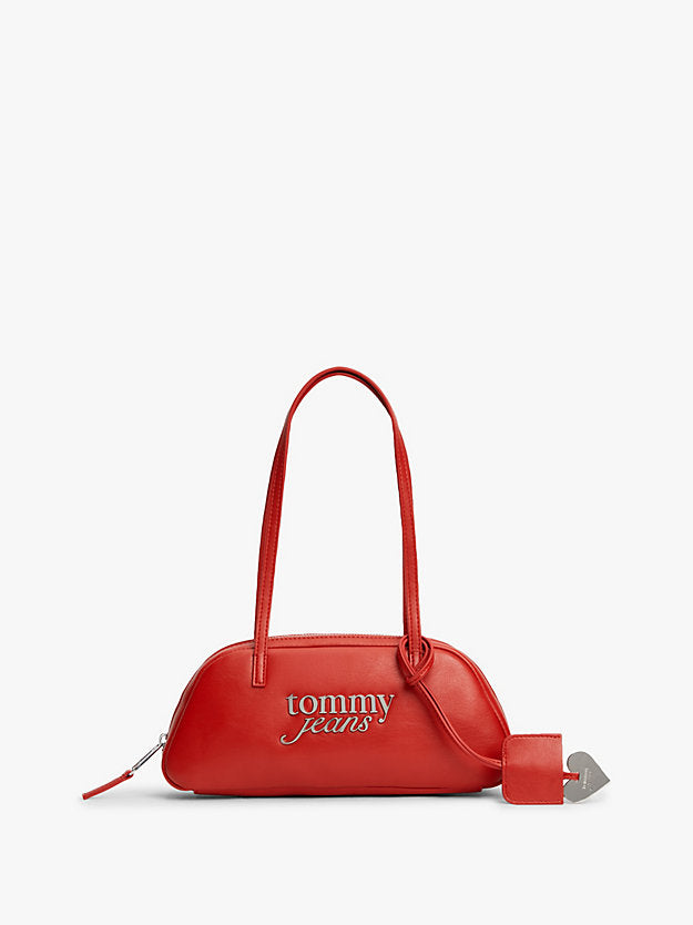 Metal Logo Charm Shoulder Bag