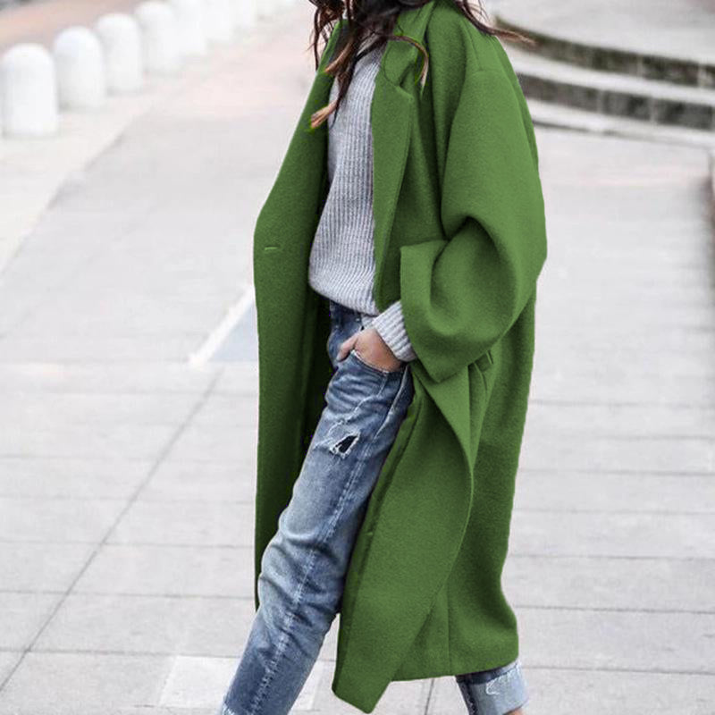 🔥Only 36 left in stock-Oversized Retro Casual Solid Color Windbreaker Warm Coat