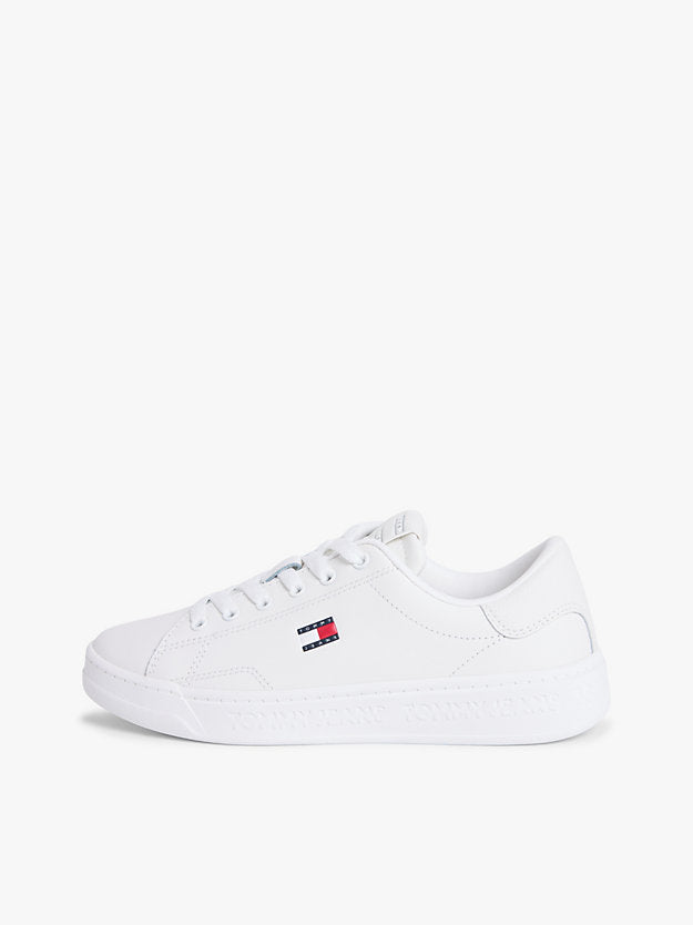 Debossed Logo Cupsole Trainers WiLeather