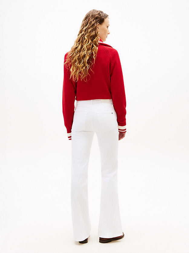 Mid Rise Flared White Jeans