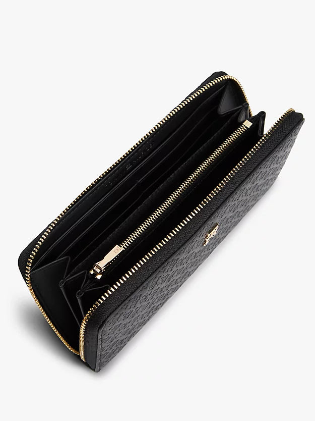 Debossed Zip-Around Wallet