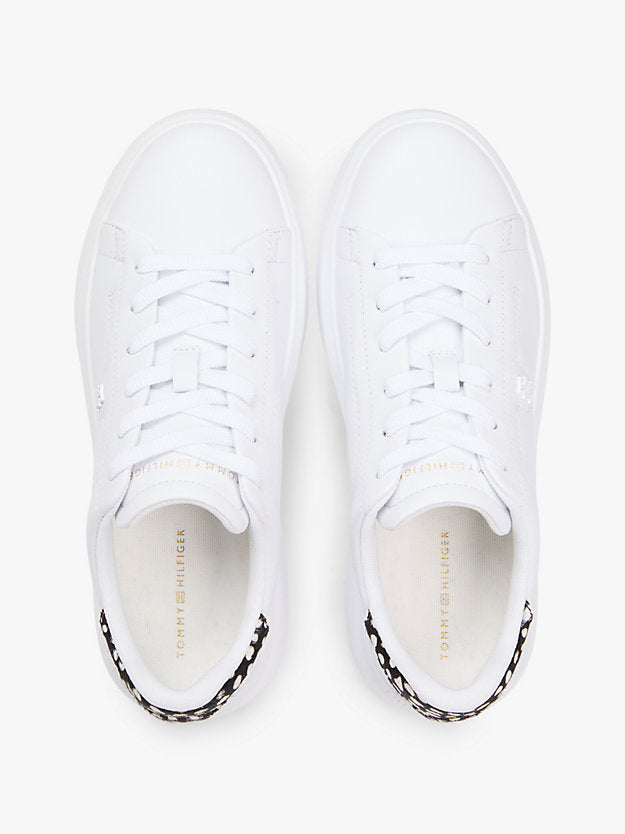 Snow Leopard Heel Leather Platform Trainers