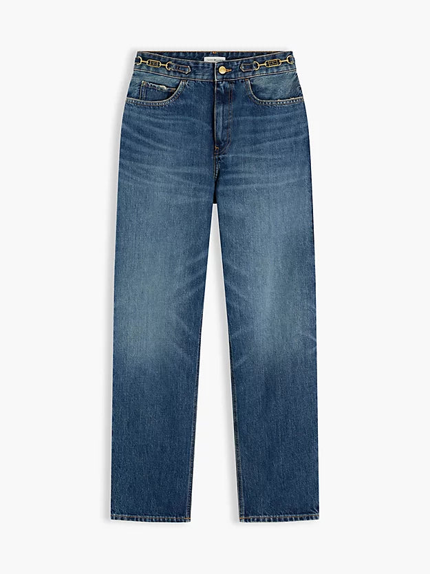Flag Horsebit Regular Tapered Ankle Jeans