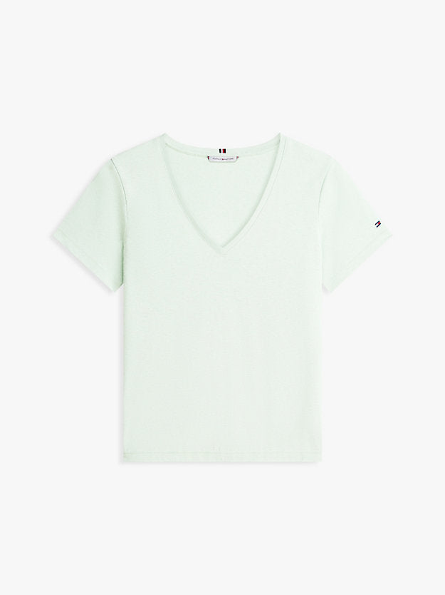 Linen Blend V-Neck T-Shirt