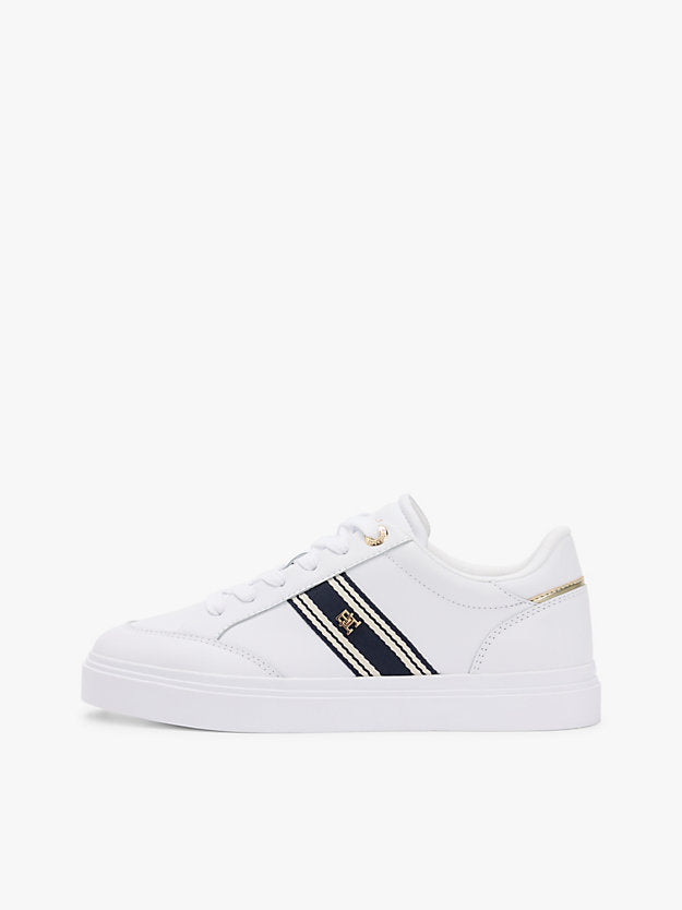 Leather Webbing Strap Cupsole Trainers