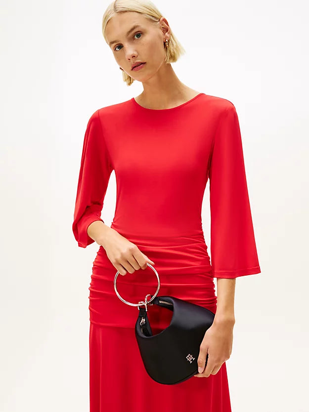 Satin Bracelet Handle Hobo Bag