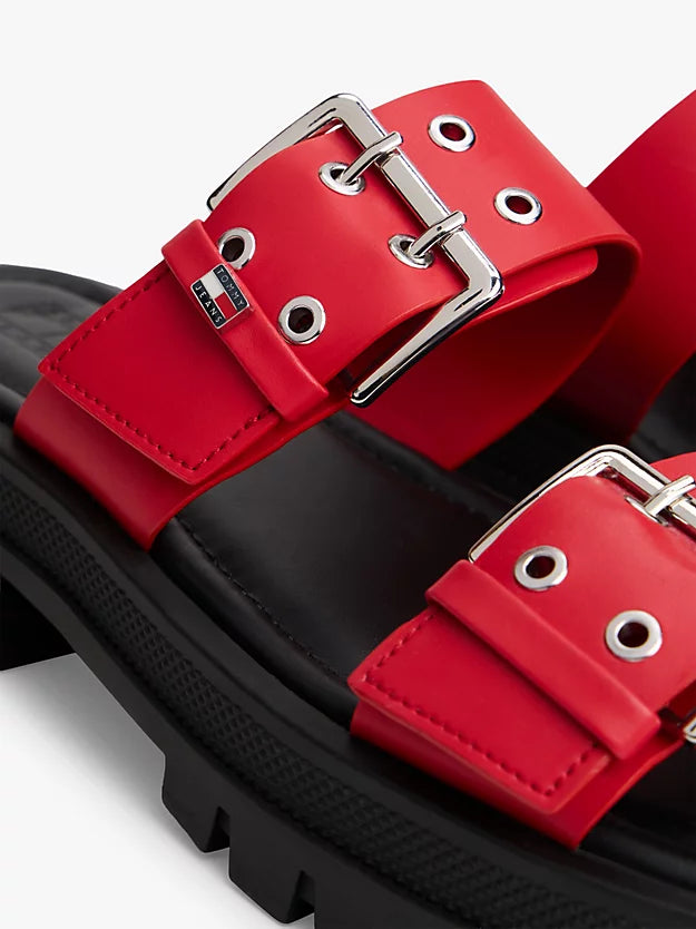 Chunky Cleat Double Buckle Sandals