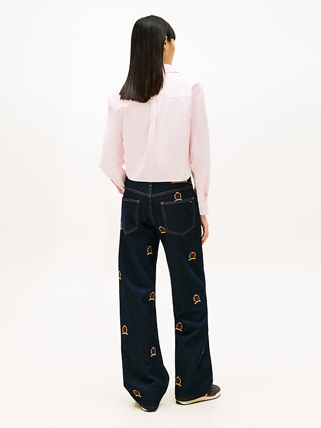 Relaxed Fit Cropped Poplin Shirt