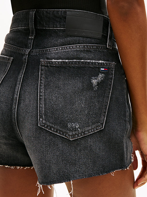 Distressed Raw Hem Denim Shorts