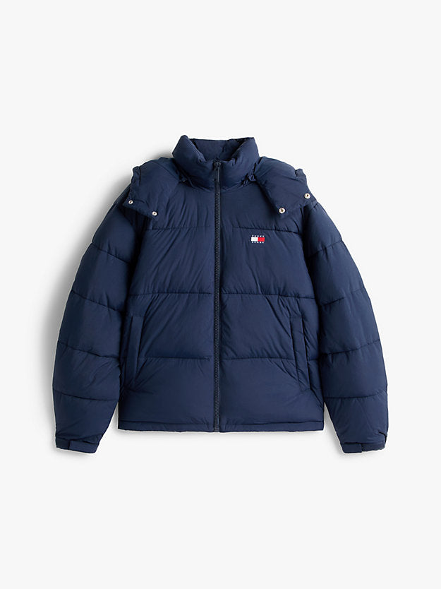Back Logo Relaxed Hooded Puffer Jacket