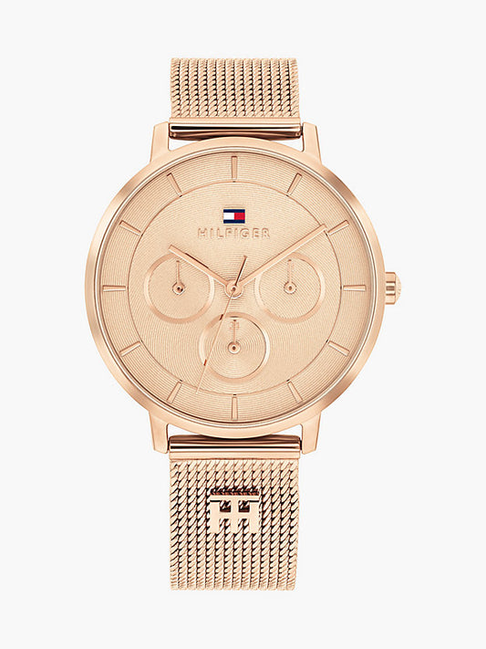 Monogram Rose Gold-Plated Mesh Strap Watch
