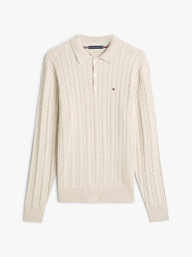 Cable Knit Polo Jumper