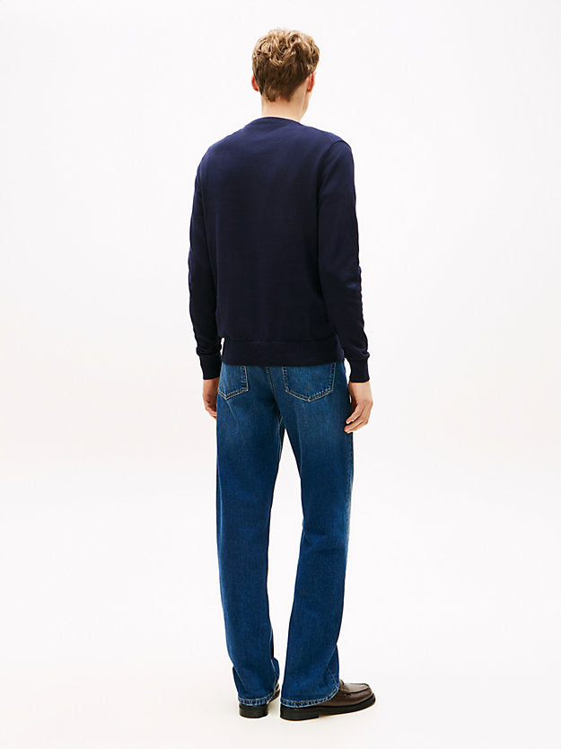 Flag Embroidery V-Neck Jumper