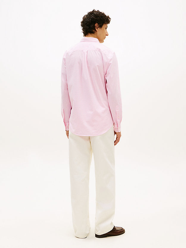 Flex Regular Fit Gingham Check Poplin Shirt