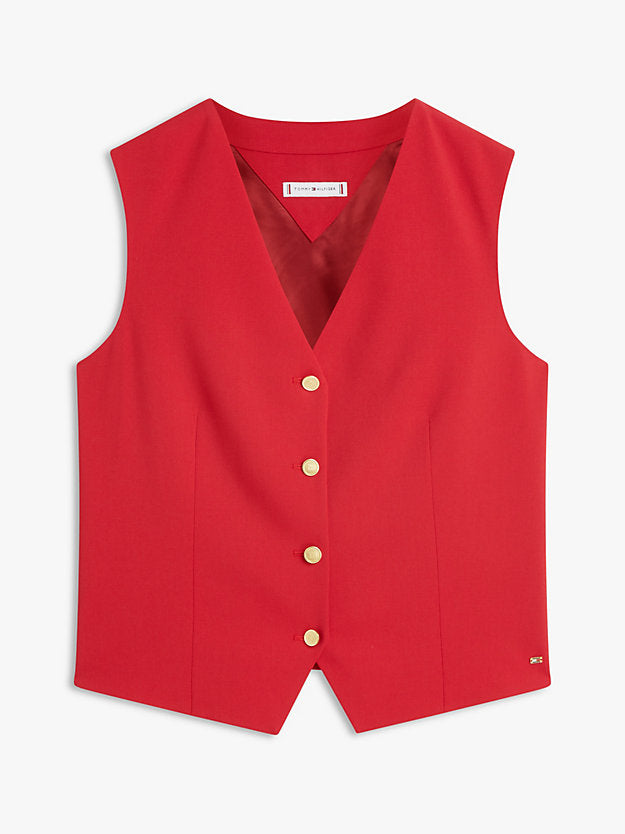 Timeless Wool Blend Gold-Tone Button Waistcoat