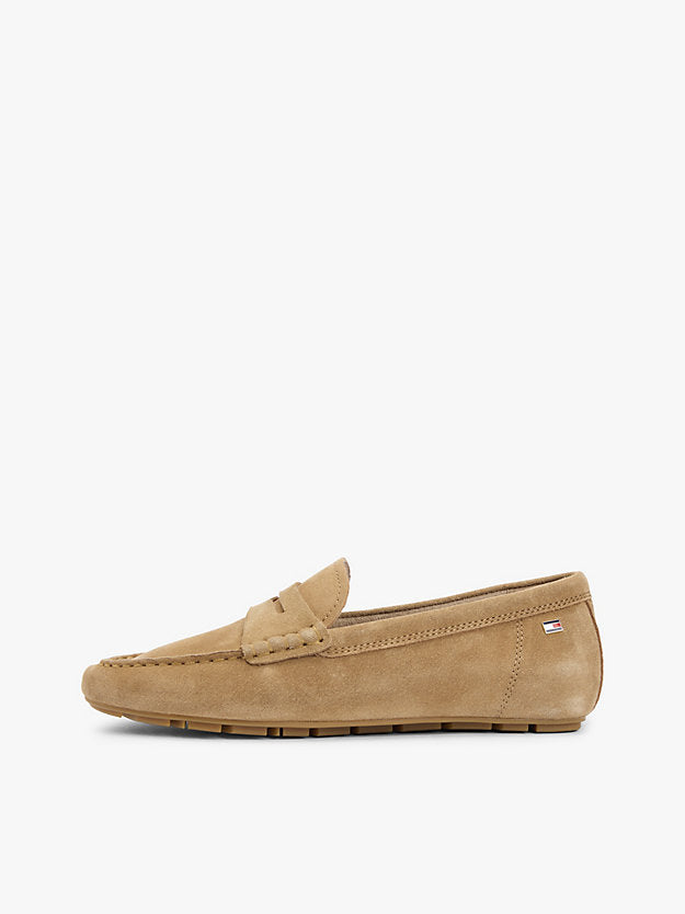 Suede Enamel Flag Driver Shoes