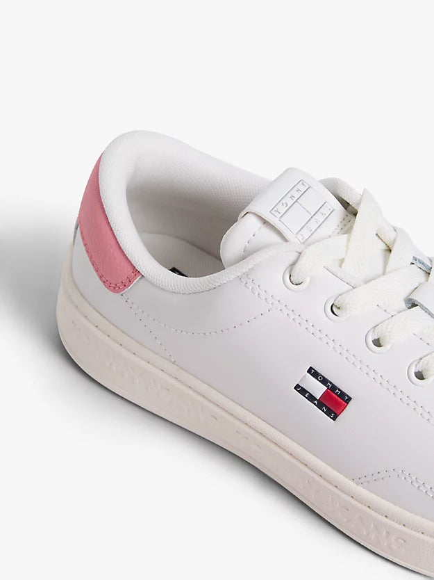 Debossed Logo Cupsole Trainers WiLeather