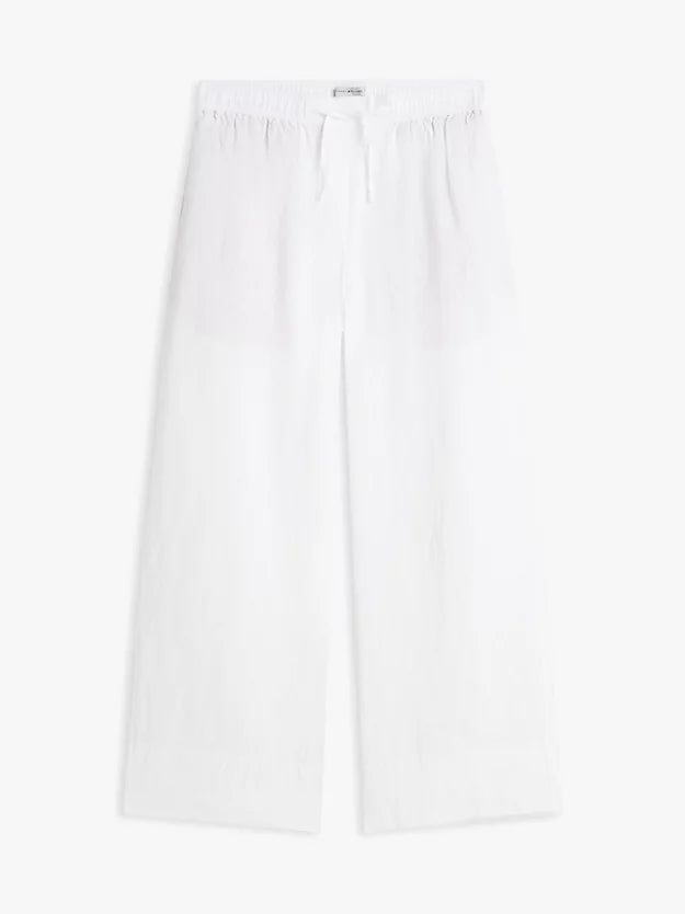Relaxed Wide Leg Pure Linen Trousers
