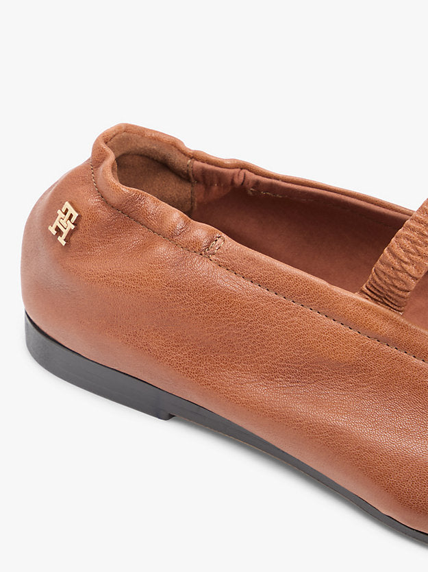 Leather Elasticated Strap Ballerinas