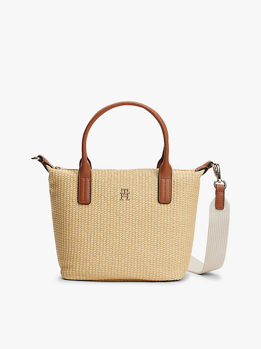 Raffia Crossbody Tote Bag