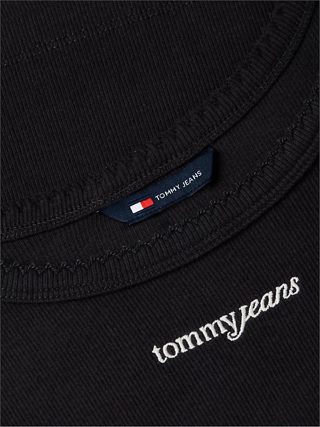 Logo Embroidery Slim Ribbed Tank Top