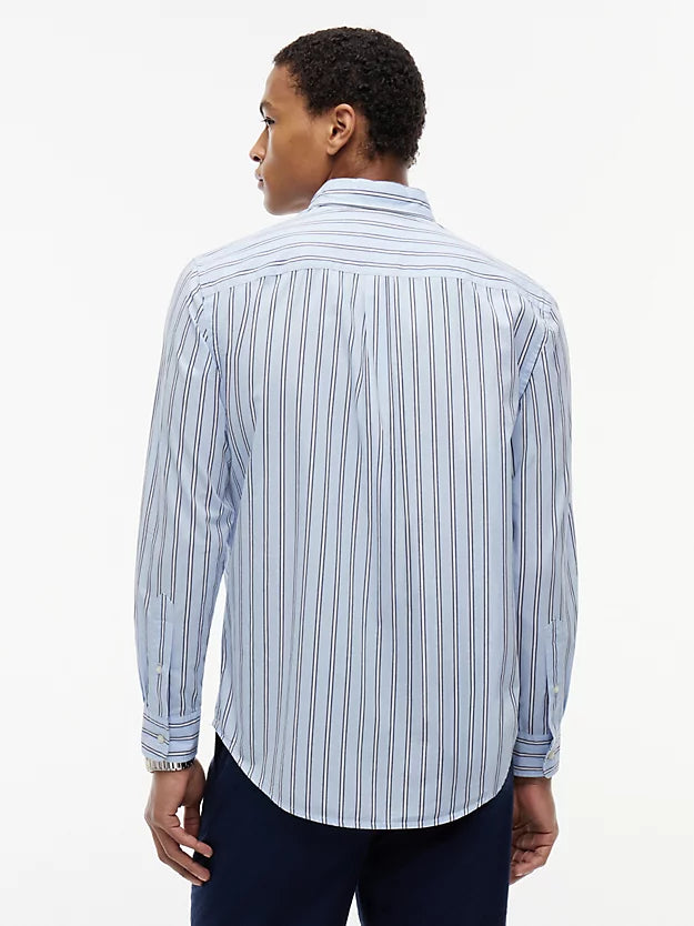 Flex Regular Fit Stripe Poplin Shirt