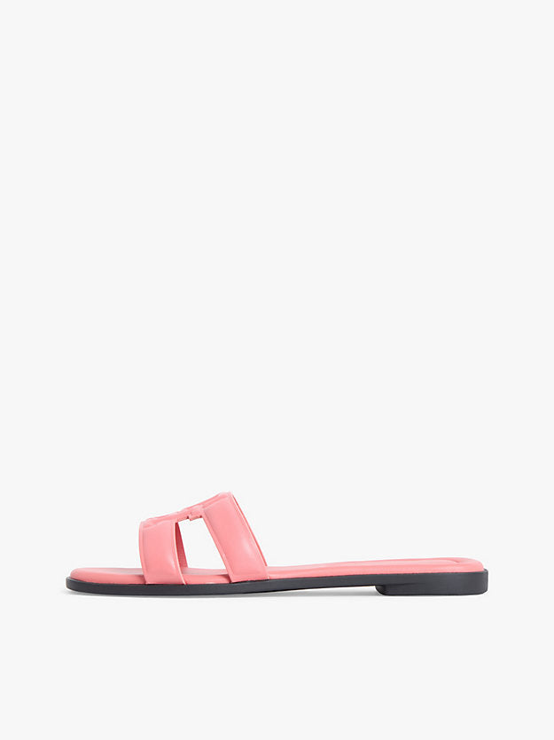 Leather Monogram Strap Mules