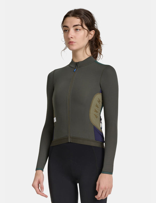 Womens Alt_Road Long Sleeve Jersey - Burnt Olive Green